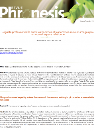 Professional equality between men and women: images for a new relational space (FR) 