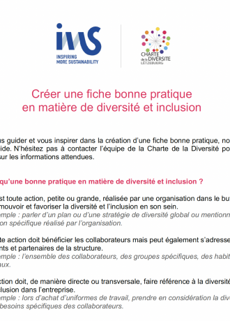 Guide - Soumettre une bonne pratique diversité et inclusion